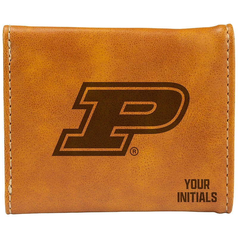 Brown Purdue Boilermakers Personalized Trifold Wallet