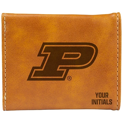 Brown Purdue Boilermakers Personalized Trifold Wallet
