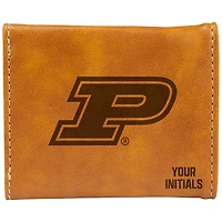 Brown Purdue Boilermakers Personalized Trifold Wallet