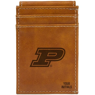 Brown Purdue Boilermakers Personalized Front Pocket Wallet