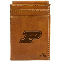 Brown Purdue Boilermakers Personalized Front Pocket Wallet