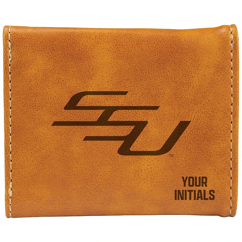 Brown Savannah State Tigers Personalized Trifold Wallet