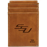 Brown Savannah State Tigers Personalized Front Pocket Wallet