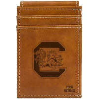 Brown South Carolina Gamecocks Personalized Front Pocket Wallet