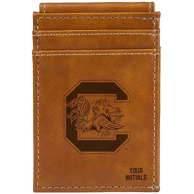 Brown South Carolina Gamecocks Personalized Front Pocket Wallet