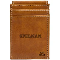 Brown Spelman College Jaguars Personalized Front Pocket Wallet