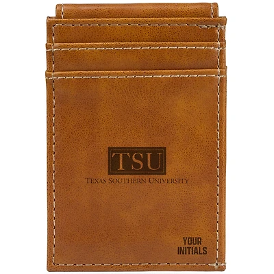 Brown Texas Southern Tigers Personalized Front Pocket Wallet