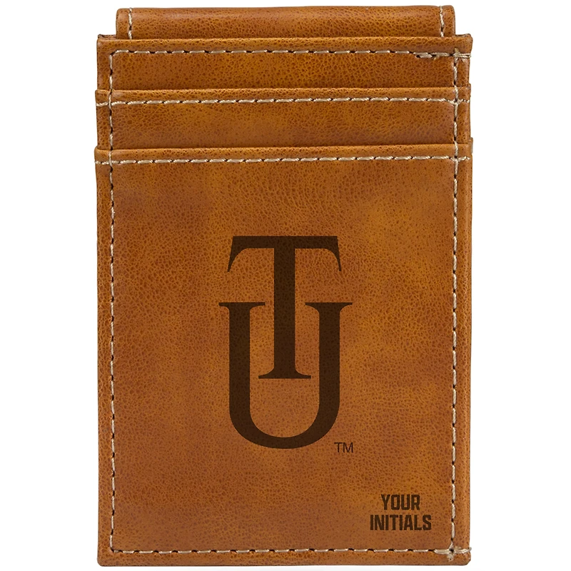 Brown Tuskegee Golden Tigers Personalized Front Pocket Wallet