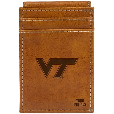 Brown Virginia Tech Hokies Personalized Front Pocket Wallet