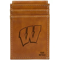 Brown Wisconsin Badgers Personalized Front Pocket Wallet