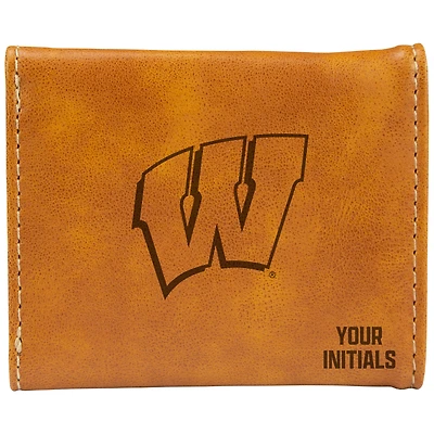 Brown Wisconsin Badgers Personalized Trifold Wallet