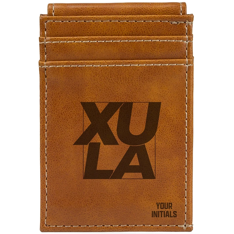 Brown Xavier University of Louisiana Gold Rush Personalized Front Pocket Wallet