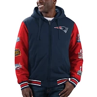 Men's G-III Sports by Carl Banks Navy/Red New England Patriots Player Option Full-Zip Hoodie