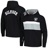 Men's Tommy Hilfiger  Black Las Vegas Raiders Morgan Long Sleeve Hoodie T-Shirt