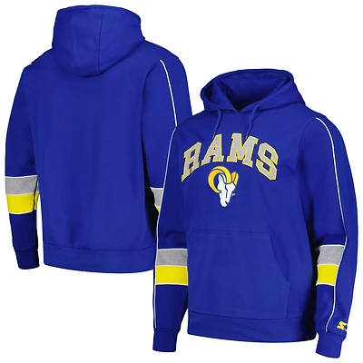Men's Starter Royal Los Angeles Rams Captain Pullover Hoodie