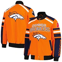 Men's G-III Sports by Carl Banks Orange Denver Broncos Power Forward Racing Full-Snap Jacket