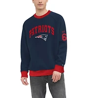 Men's Tommy Hilfiger Navy New England Patriots Reese Raglan Tri-Blend Pullover Sweatshirt