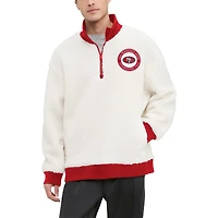 Men's Tommy Hilfiger  Cream San Francisco 49ers Jordan Sherpa Quarter-Zip Sweatshirt