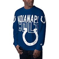 Men's Starter Royal Indianapolis Colts Clutch Hit Long Sleeve T-Shirt