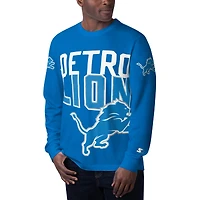 Men's Starter Blue Detroit Lions Clutch Hit Long Sleeve T-Shirt