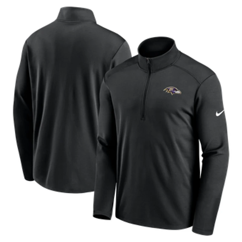 Men's Nike Black Baltimore Ravens Pacer Dri-FIT Half-Zip Pullover