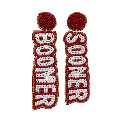 Oklahoma Sooners Beaded Earrings