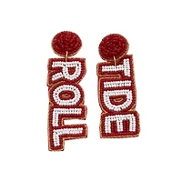 Alabama Crimson Tide Beaded Earrings