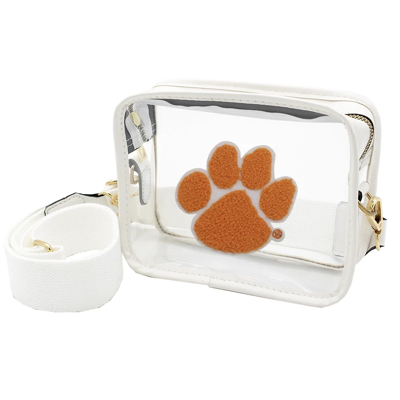 Clemson Tigers Clear Varsity Patch Camera Crossbody Bag