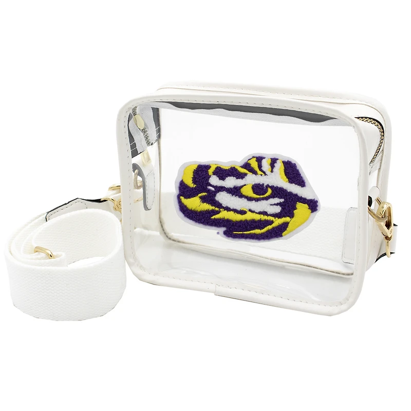 LSU Tigers Clear Varsity Patch Camera Crossbody Bag