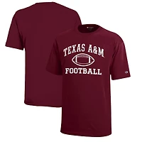 Youth Champion  Maroon Texas A&M Aggies Icon Logo Football T-Shirt