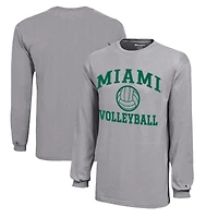 Youth Champion  Gray Miami Hurricanes Icon Logo Long Sleeve Volleyball T-Shirt