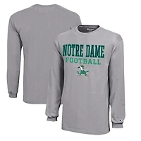 Youth Champion Notre Dame Fighting Irish Stacked Logo Long Sleeve Football T-Shirt