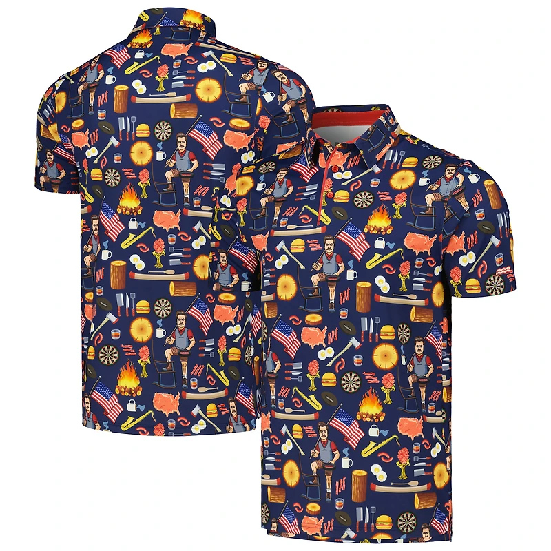 Unisex RSVLTS x Breakfast Balls Navy Parks and Recreation Ron Swanson's Polo of Greatness All-Day Polo