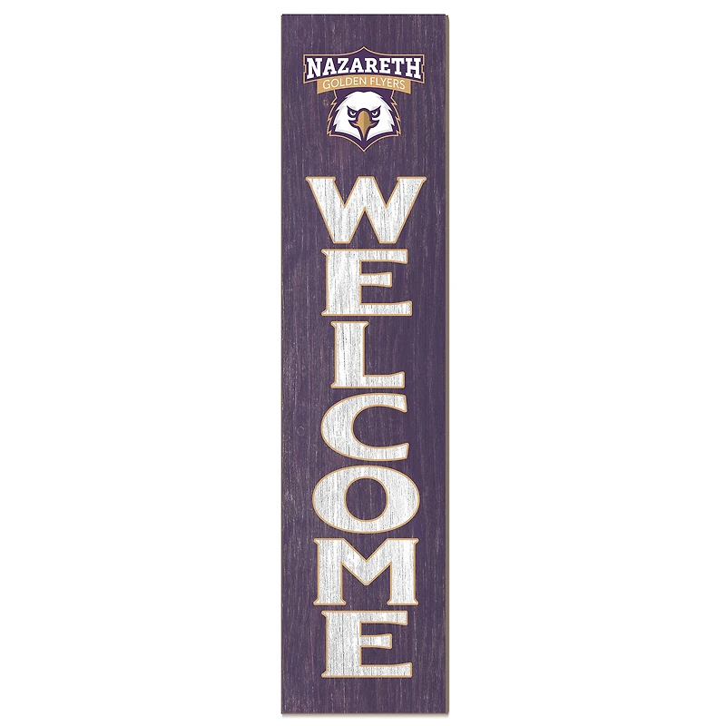 Nazareth College Golden Flyers 12" x 48" Welcome Outdoor Leaner