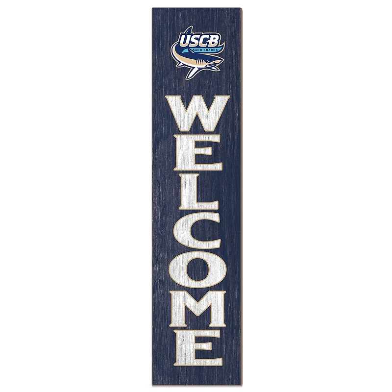 South Carolina Beaufort Sand Sharks 12" x 48" Welcome Outdoor Leaner