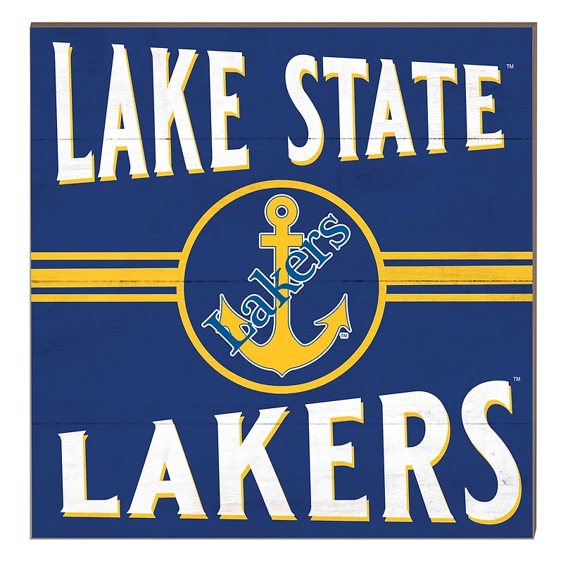 Lake Superior State Lakers 10" x 10" Retro Team Sign