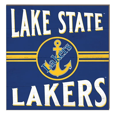 Lake Superior State Lakers 10" x 10" Retro Team Sign