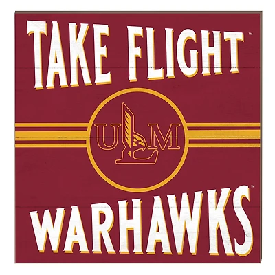 ULM Warhawks 10" x 10" Retro Team Sign