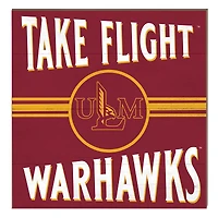 ULM Warhawks 10" x 10" Retro Team Sign