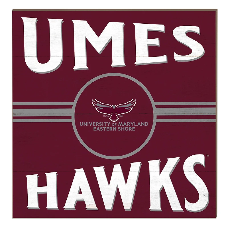 Maryland Eastern Shore Hawks 10" x 10" Retro Team Sign