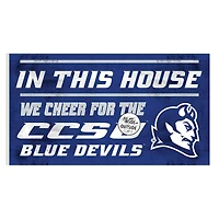 Central Connecticut State Blue Devils 11" x 20" Indoor/Outdoor In This House Sign
