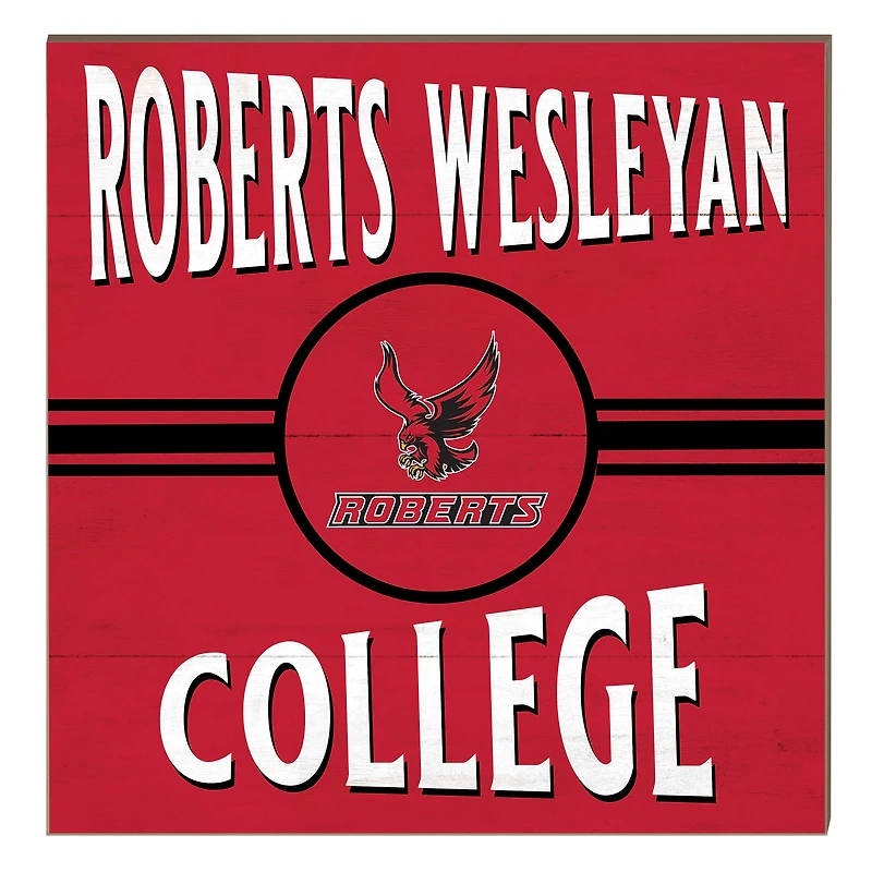Roberts Wesleyan Redhawks 10" x 10" Retro Team Sign
