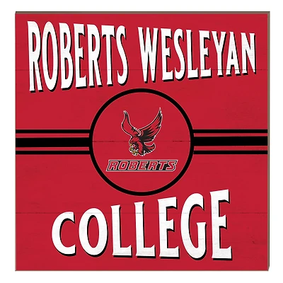 Roberts Wesleyan Redhawks 10" x 10" Retro Team Sign