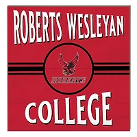 Roberts Wesleyan Redhawks 10" x 10" Retro Team Sign