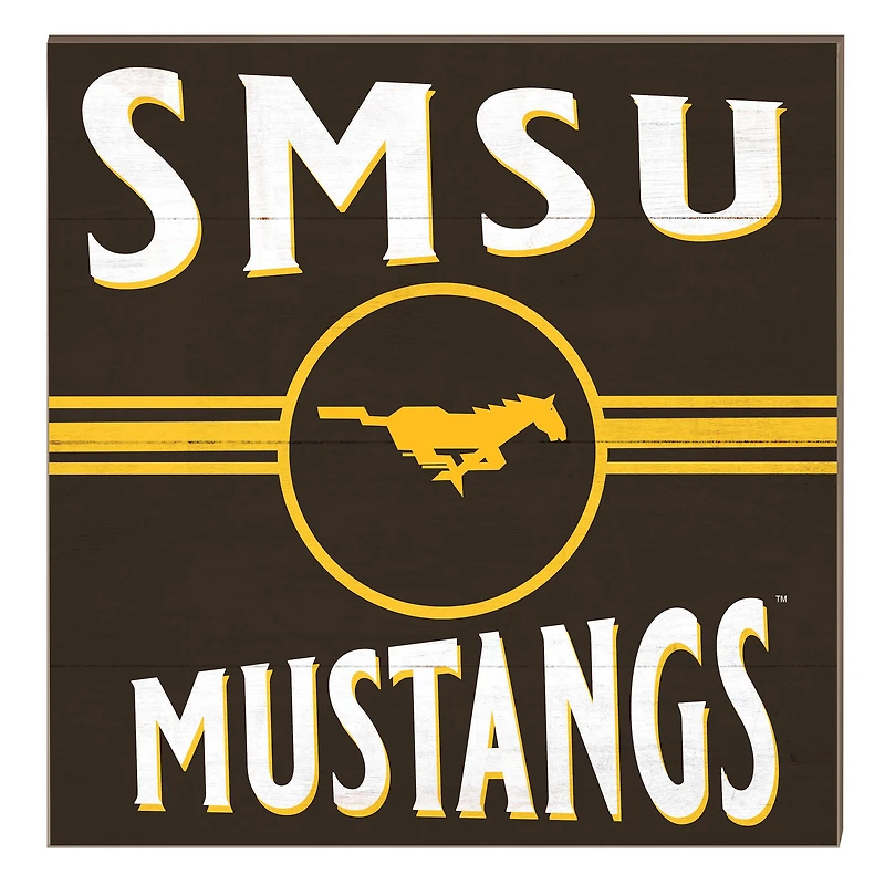 Southwest Minnesota State Mustangs 10" x 10" Retro Team Sign
