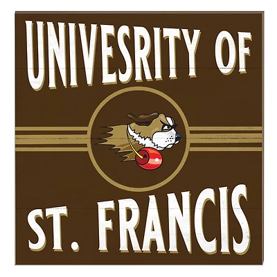 St. Francis Fighting Saints 10" x 10" Retro Team Sign