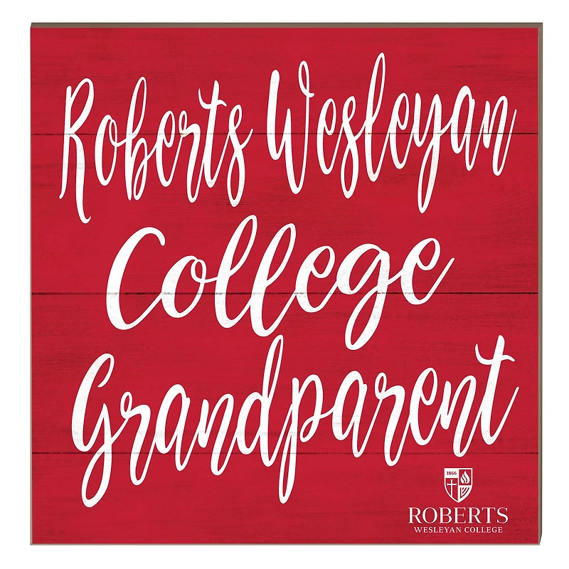 Roberts Wesleyan Redhawks 10" x 10" Grandparent Plaque