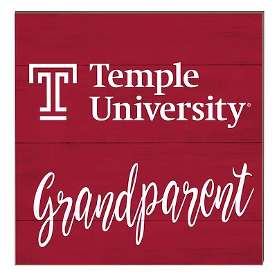 Temple Owls 10" x 10" Grandparent Plaque