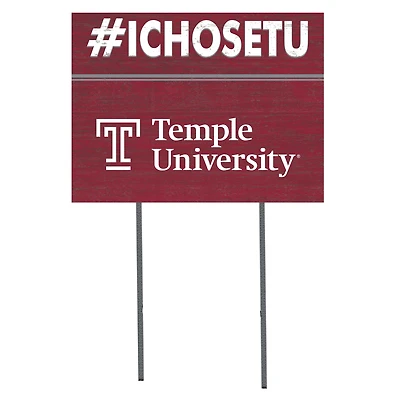 Temple Owls 18" x 24" I Chose Yard Sign