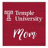 Temple Owls 10" x 10" Mom Plaque